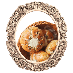 Framed Images of Korean Garlic Cream Cheese Bread - Savory and Creamy Delight